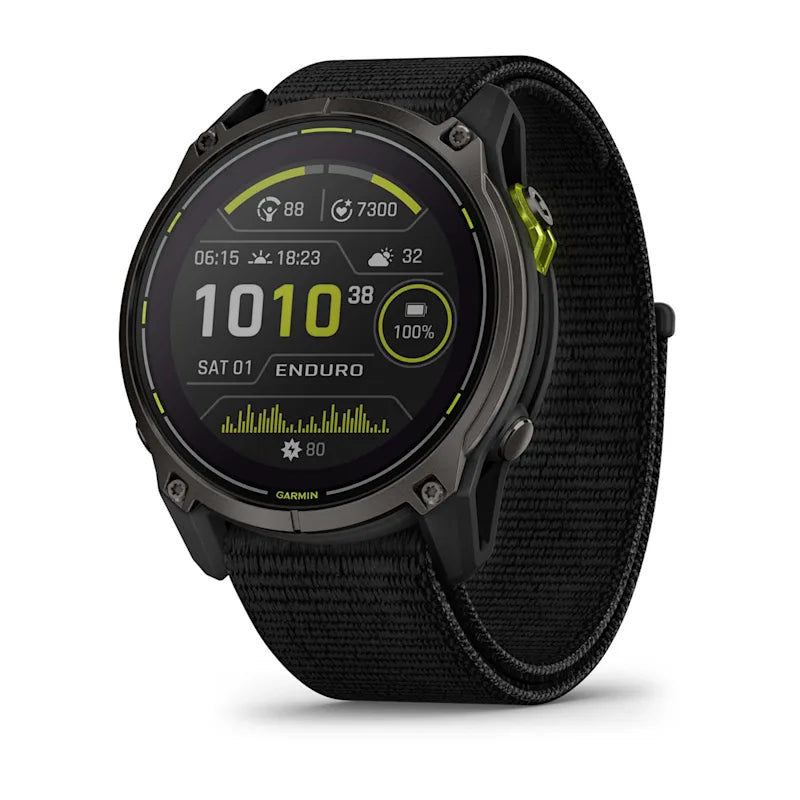 Garmin Enduro 3 Solar – GPS-Smartwatch – 51 mm, 1,4", WLAN, Titangehäuse, Carbon Grau, Schwarz, Ultra Fit Nylon