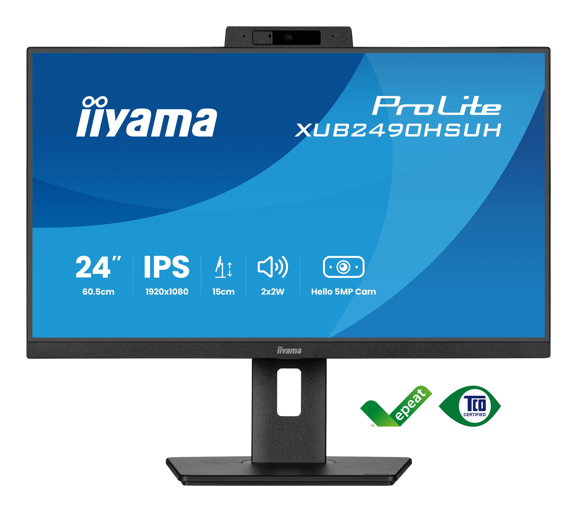iiyama ProLite XUB2490HSUH-B2 – Monitor, 23,8", 1920 × 1080 (Full HD), IPS, 250 cd/m²
