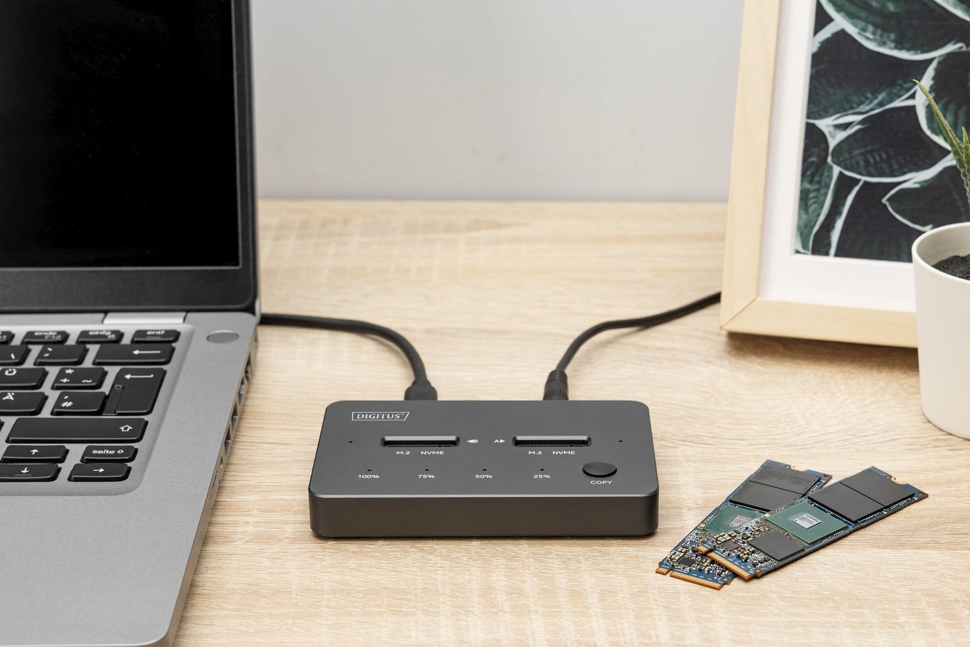 Digitus NVMe Klonstation – 2-Bay – USB 3.2 Gen2 (10 Gbit/s), für M.2 (NVMe)
