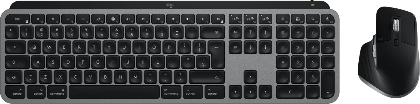 Logitech MX Keys S Combo für Mac Space Grey – LED-Beleuchtung, Maus enthalten