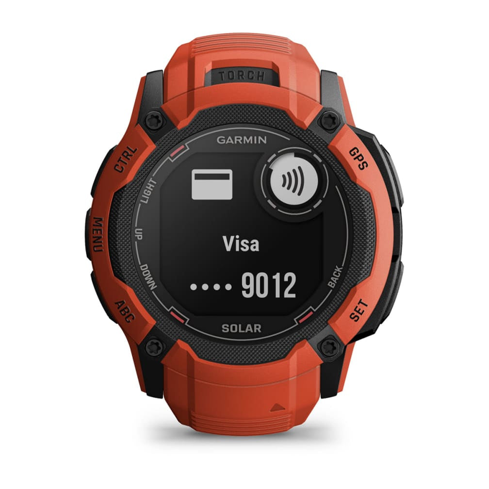 Garmin Instinct 2X Solar – GPS-Smartwatch – 50 mm, 1,1", GPS, MIP, Power Glass, 10 ATM, Rot, Sportarmband