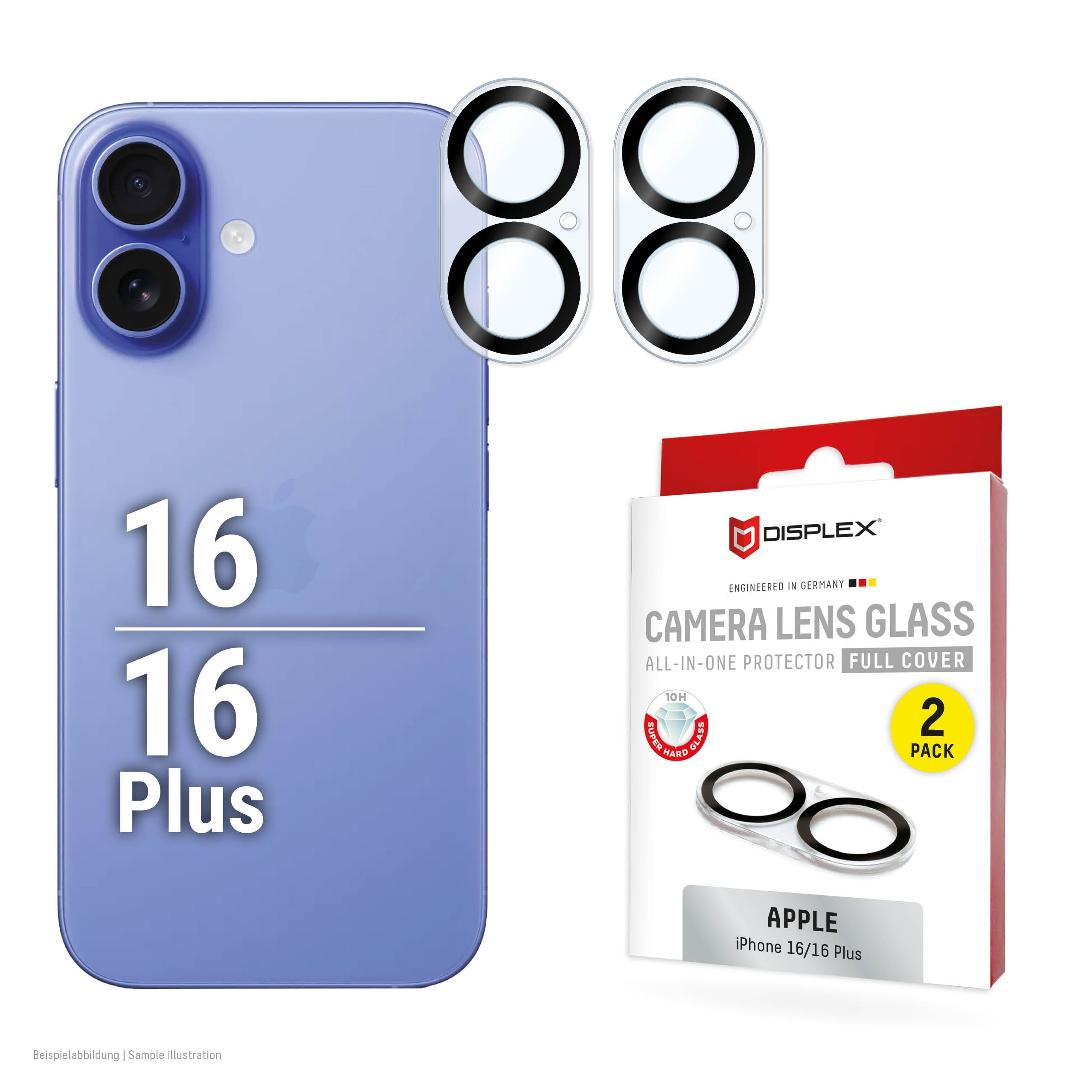 E.V.I. Displayschutz (Panzerglas), 10H – für iPhone 16/16 Plus