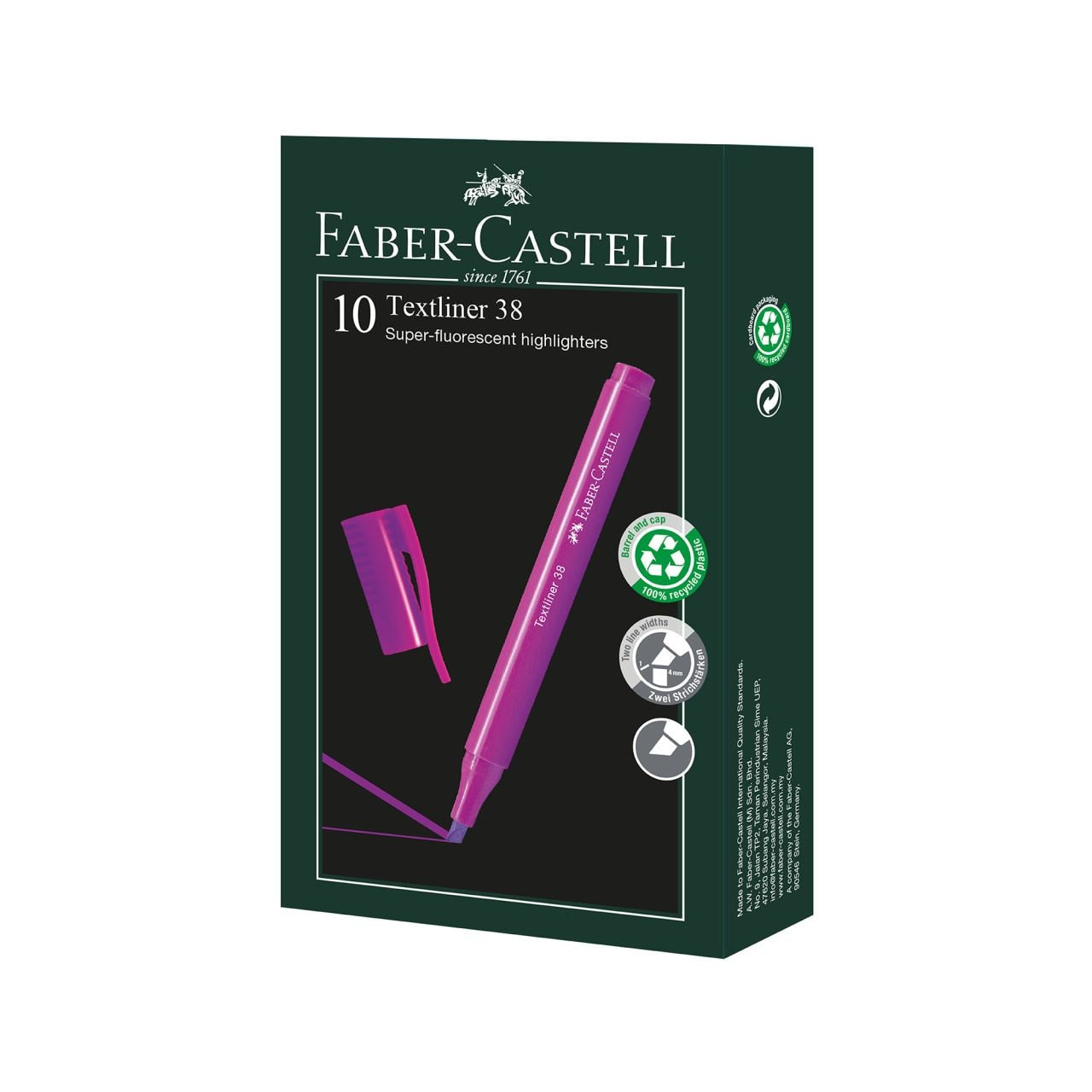 Faber-Castell Textmarker – Violett, Keilspitze 1/4 mm, nachfüllbar