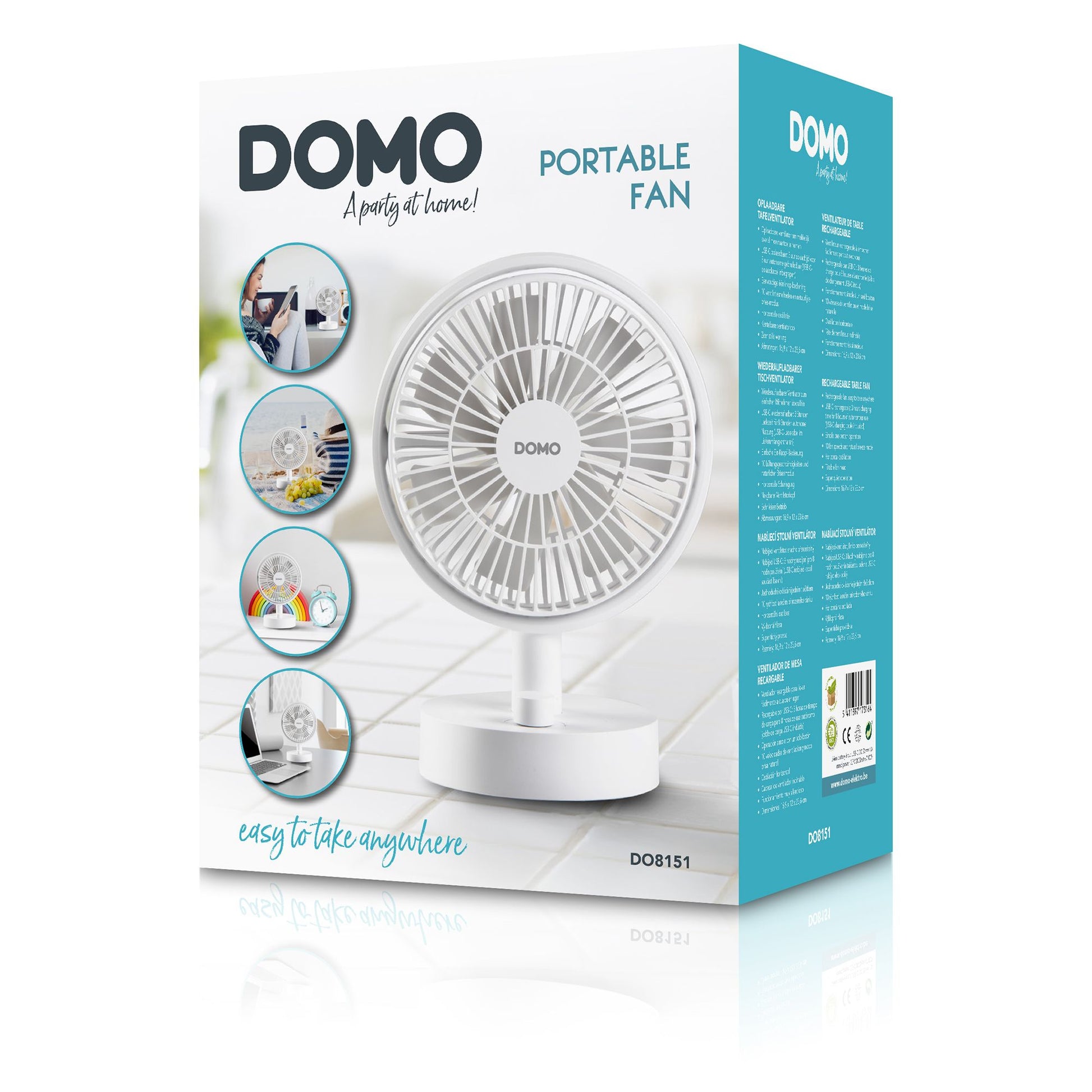 Domo Tischventilator DO8151 – 10 Stufen, oszillierend, 11 W, 20 dB(A), Weiss
