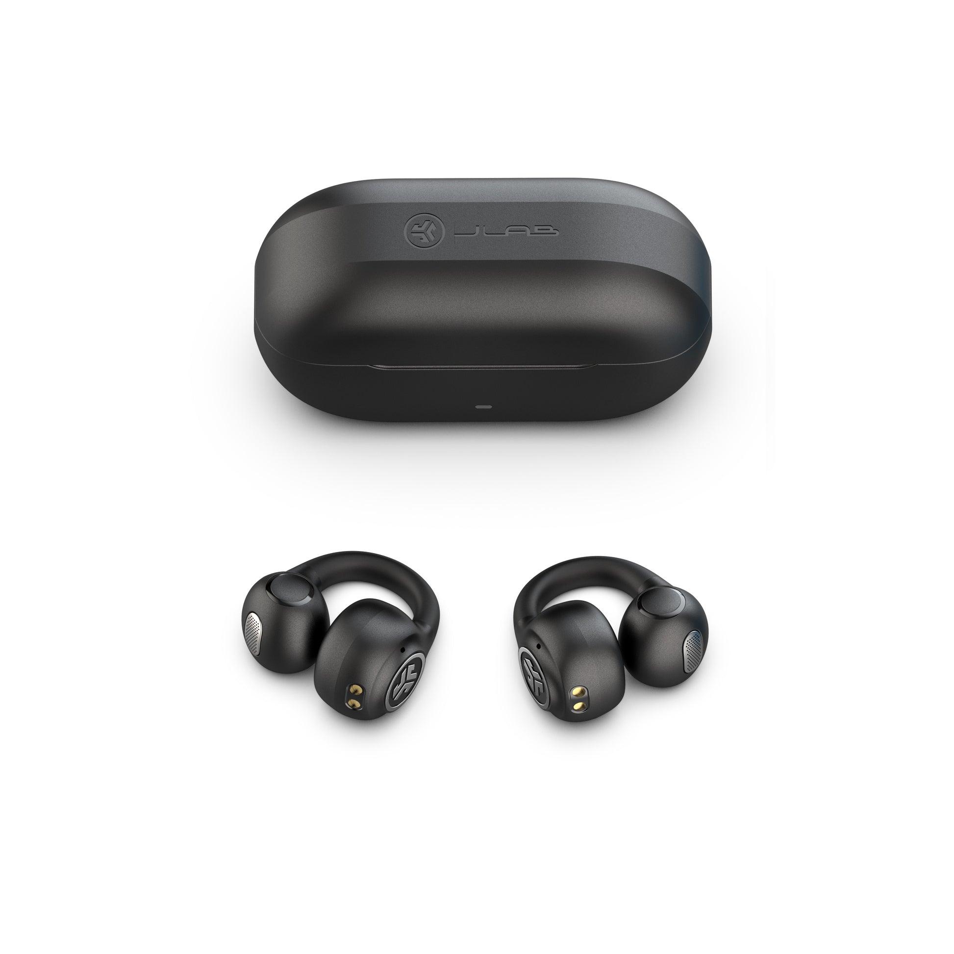 JLab Flex Open Air Clip – True Wireless In-Ear Headset – Bluetooth, Multipoint, IPX4 – Schwarz – bis 21 h