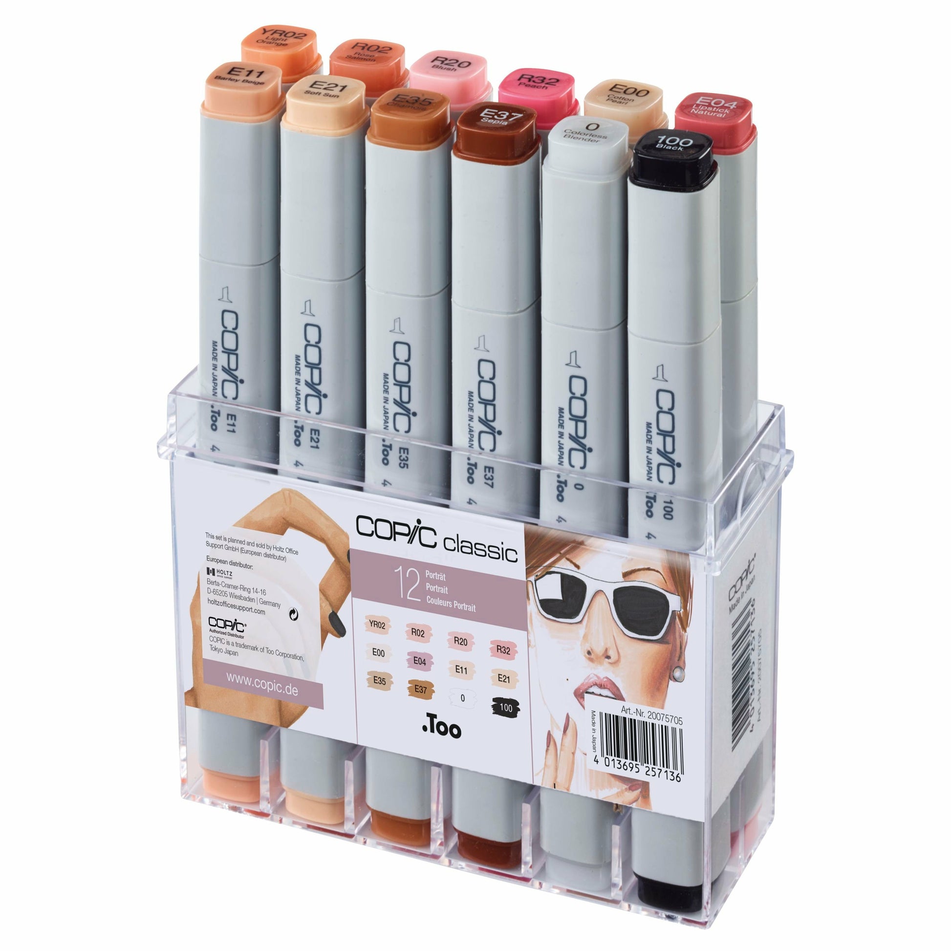 Copic Permanentmarker – Porträtfarben, 12 Stück