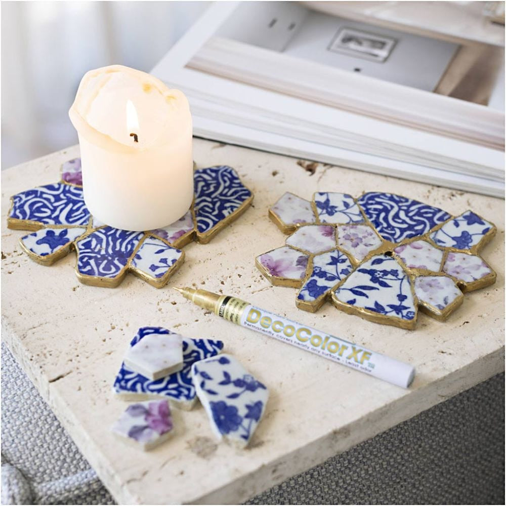 Creativ Company Kintsugi – Knete-/Modelliermasse-Set – Porzellan-Untersetzer – Mehrfarbig