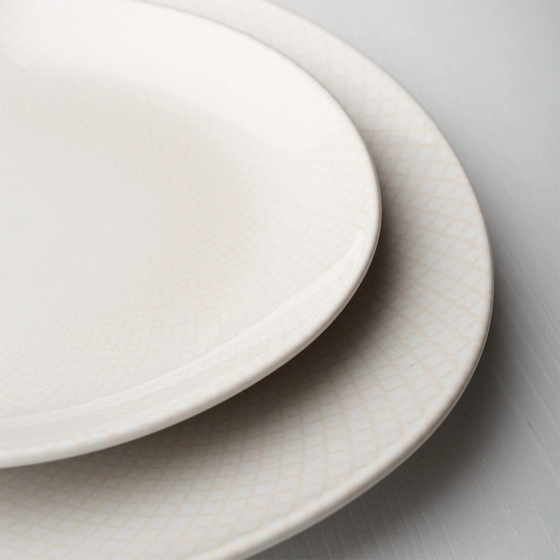 Lunasol Speise-Service Elements North Organic – Set 12-teilig, Ø 27/25/21 cm, Steingut, Beige