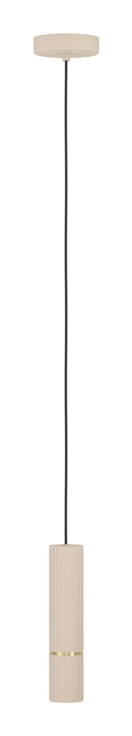 EGLO Pendelleuchte CAMINIA – Ø 11 × 110 cm, 345 lm, 4,7 W, 3000 K, beige, inkl. GU10