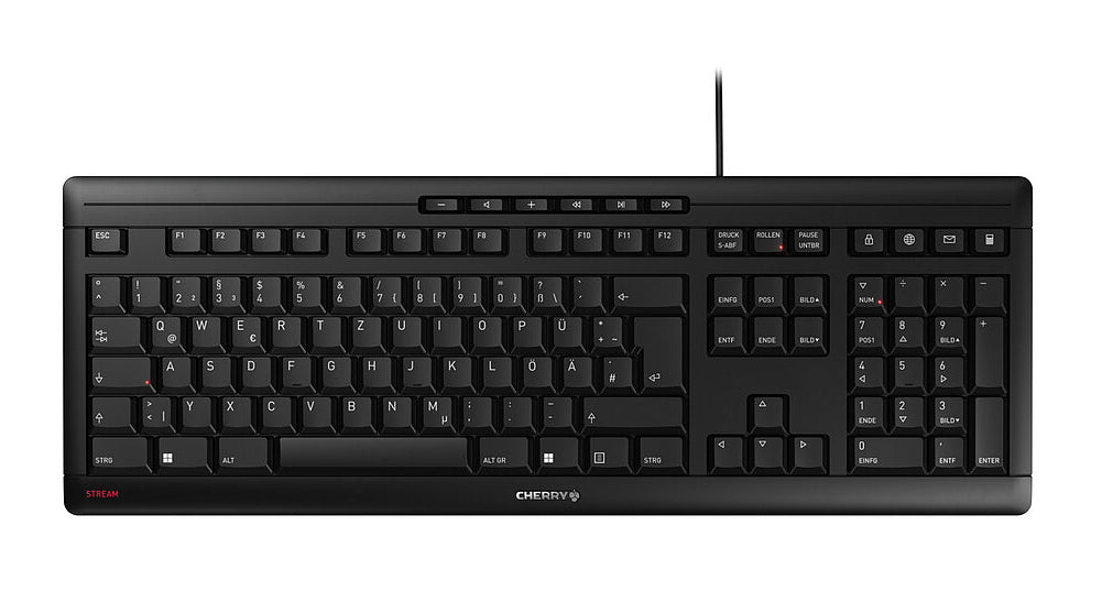 CHERRY STREAM – Tastatur, kabelgebunden, PT-Layout (PT), Schwarz