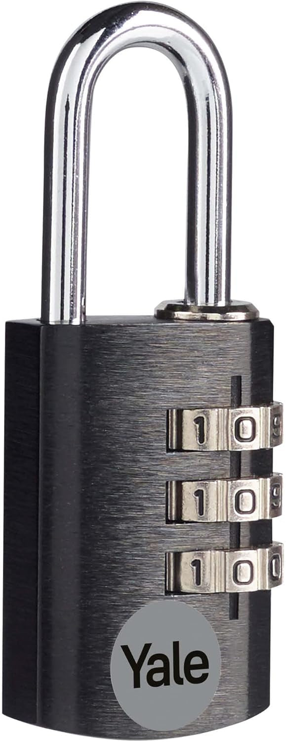 Yale YE3CB Kombinationsschloss – 3-stellig, Aluminium, Innen, Schwarz