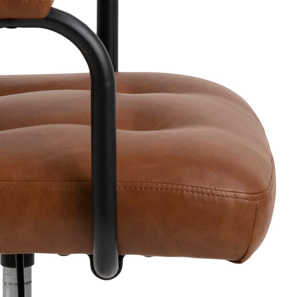 Actona AC Design Bürostuhl Cosmo – Kunstleder, Metallfuss, Braun