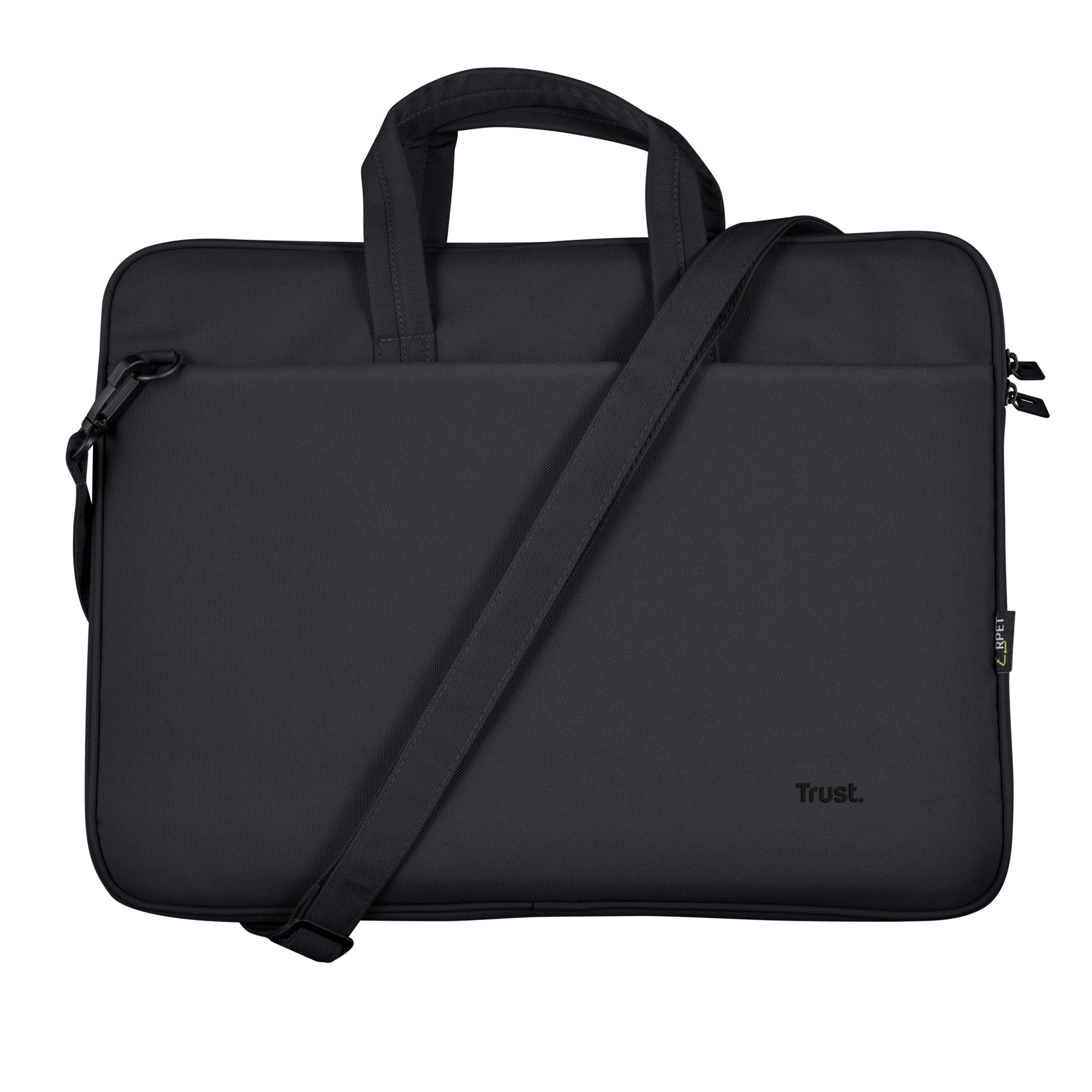 Trust Notebook-Tasche – für Notebooks bis 16", Aufsteckfunktion, recyceltes PET (rPET), schwarz