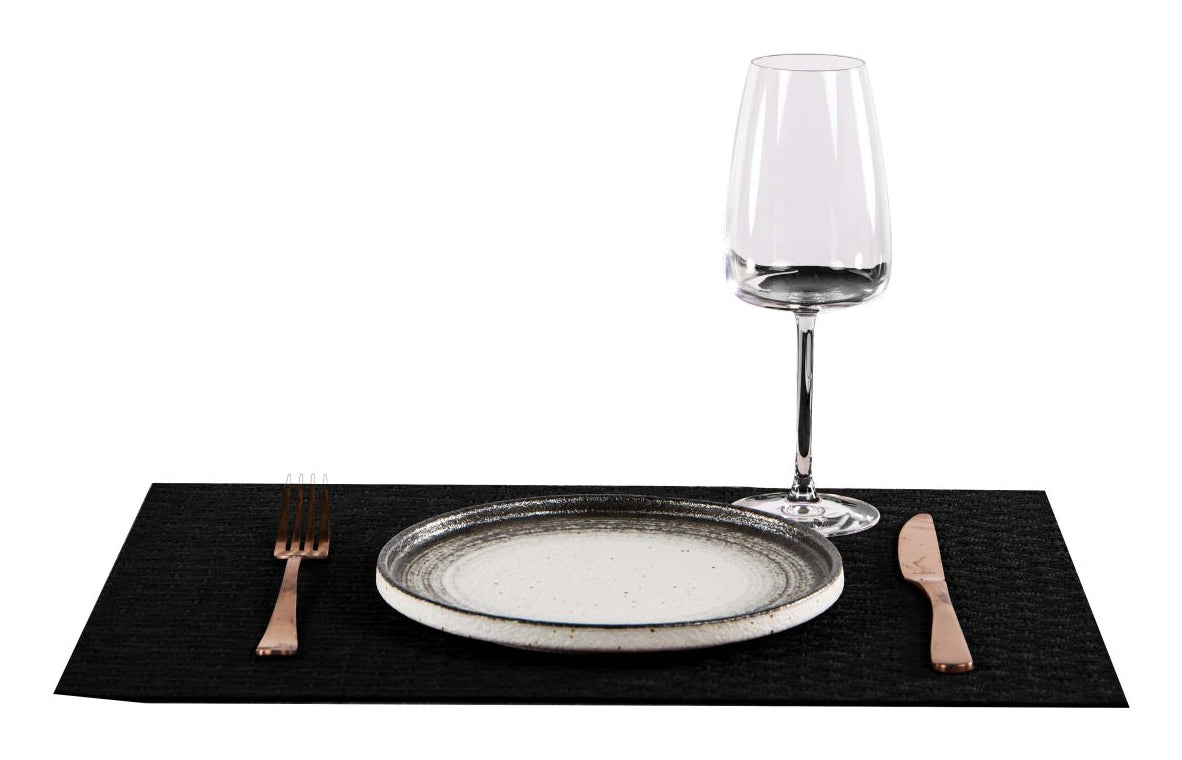 Tiseco Tischset – 33×45 cm, PVC/PU, Schwarz, ARBIN