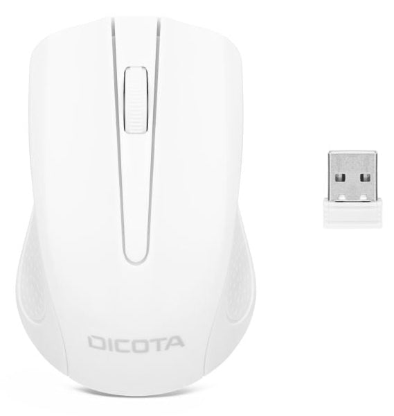 DICOTA D31659W – Maus – Kabellos (2,4 GHz), 1000 DPI, beidhändig, Weiss