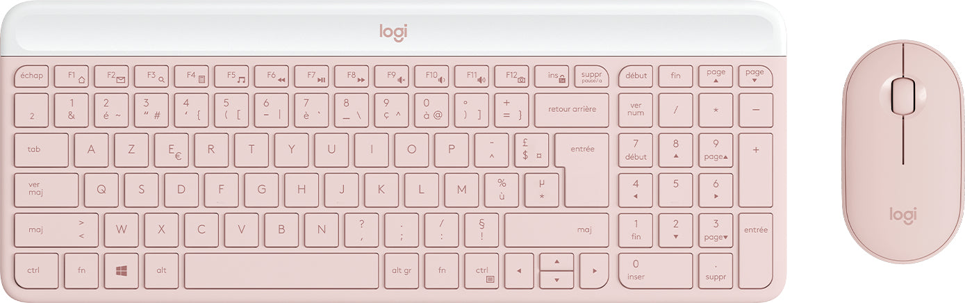 Logitech MK470 Slim Combo – Tastatur, FR-Layout (FR), Pink