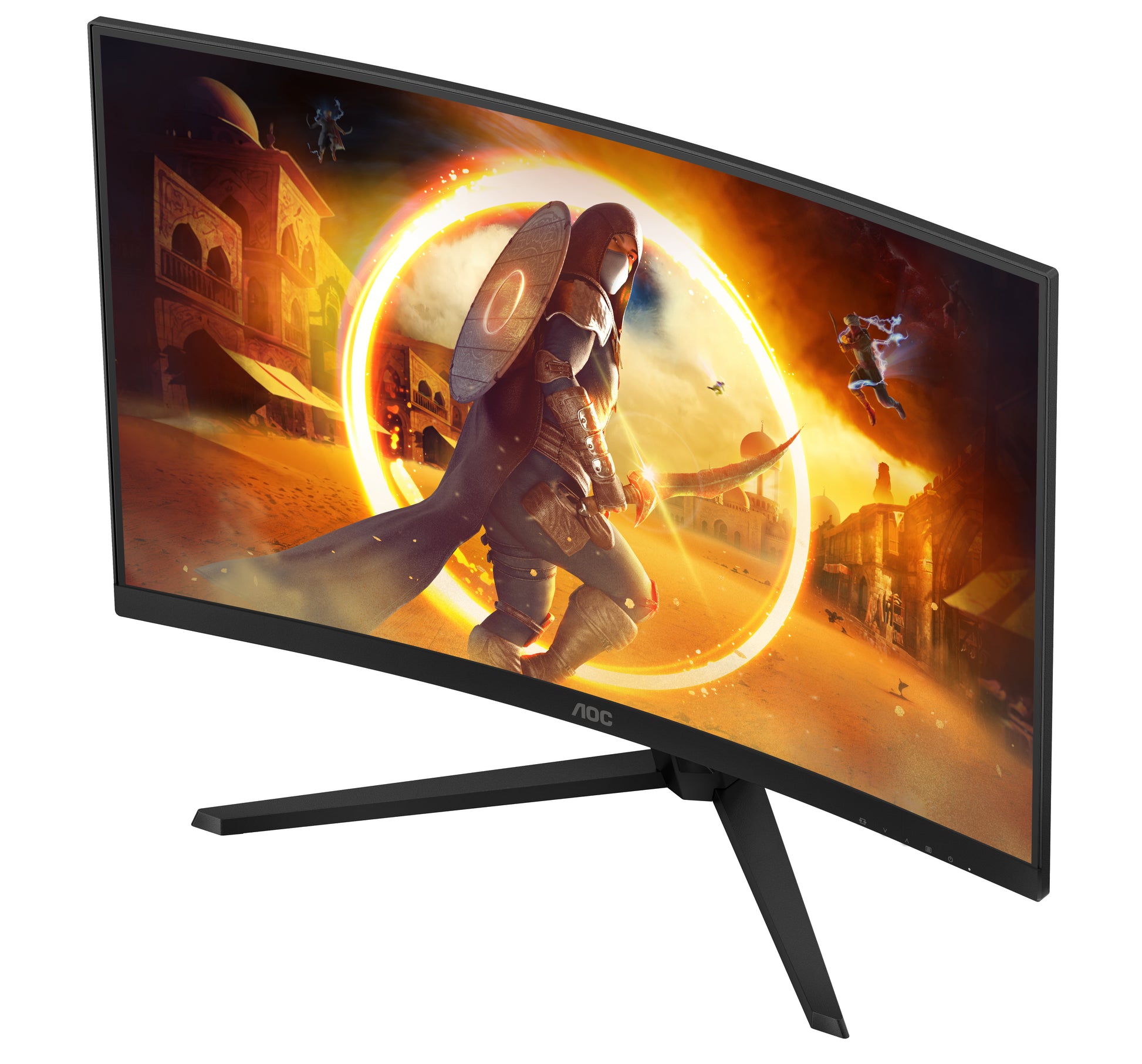 AOC CQ32G4VE – Monitor, 32", VA, 180 Hz, 300 cd/m², Gebogen, Adaptive Sync, VESA 100 × 100, Schwarz
