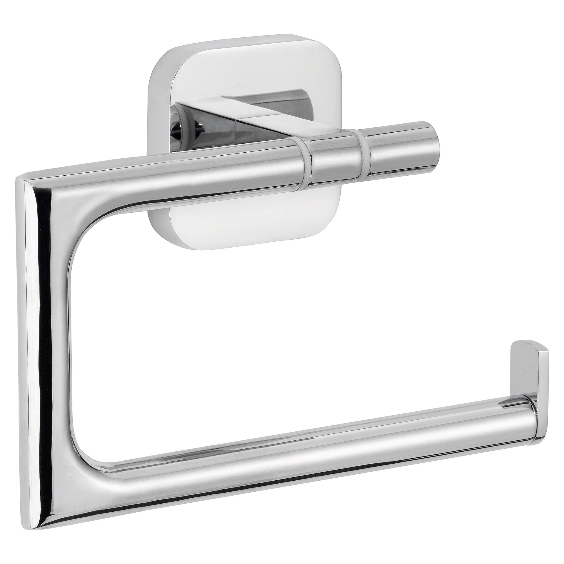 TESA Toilettenpapierhalter – chrom, wandmontiert, klebend, 13,2 × 9,9 × 4,5 cm
