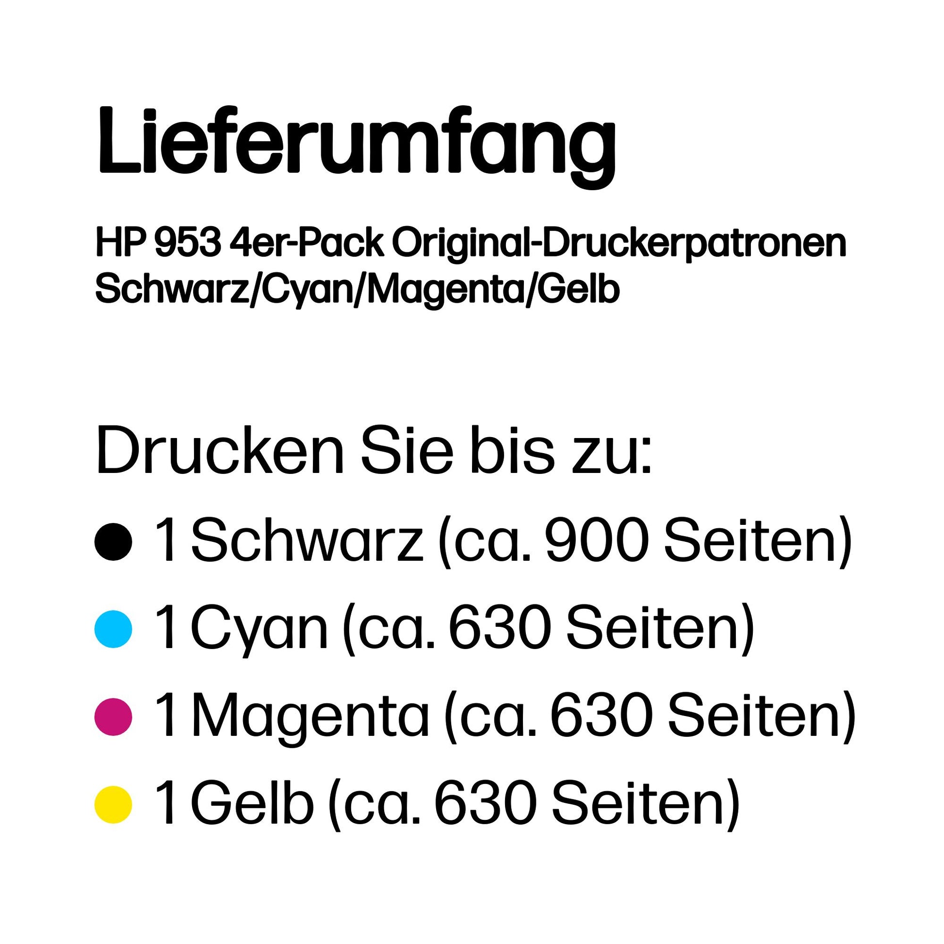 HP Tintenpatronen-Multipack 953, CMYK, 4er-Pack