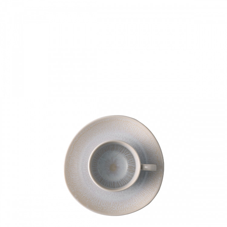 Sola Espressotasse Lunasol – 90 ml, Ø 12,5 cm, Steingut, Hellgrau, spülmaschinenfest, mikrowellengeeignet
