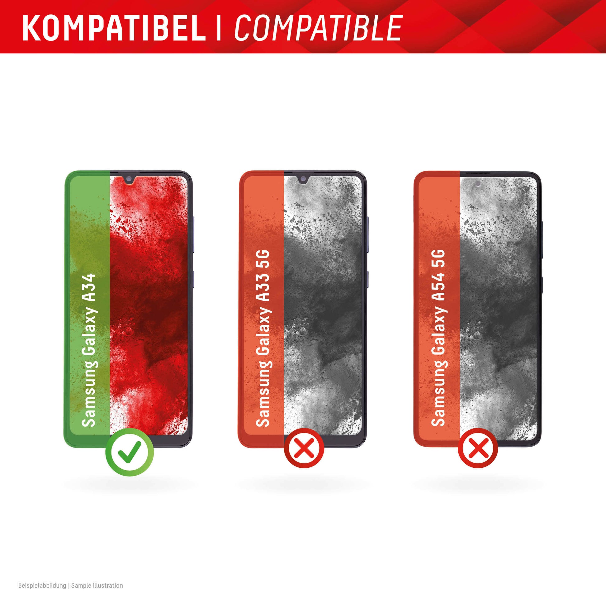 E.V.I. Displayschutzglas – für Samsung Galaxy A34, kratzresistent, anti-fingerprint, Hartglas, 10H