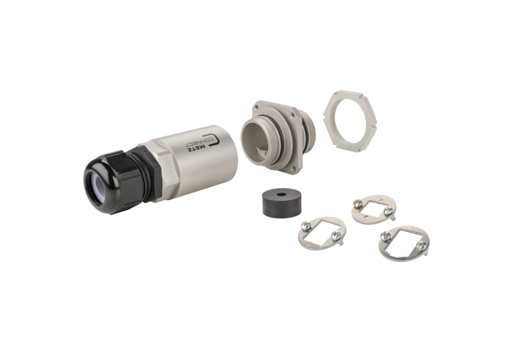 METZ CONNECT Schutzgehäuse M32, Ø 4,5–15,0 mm, IP69K – schwarz/weiss