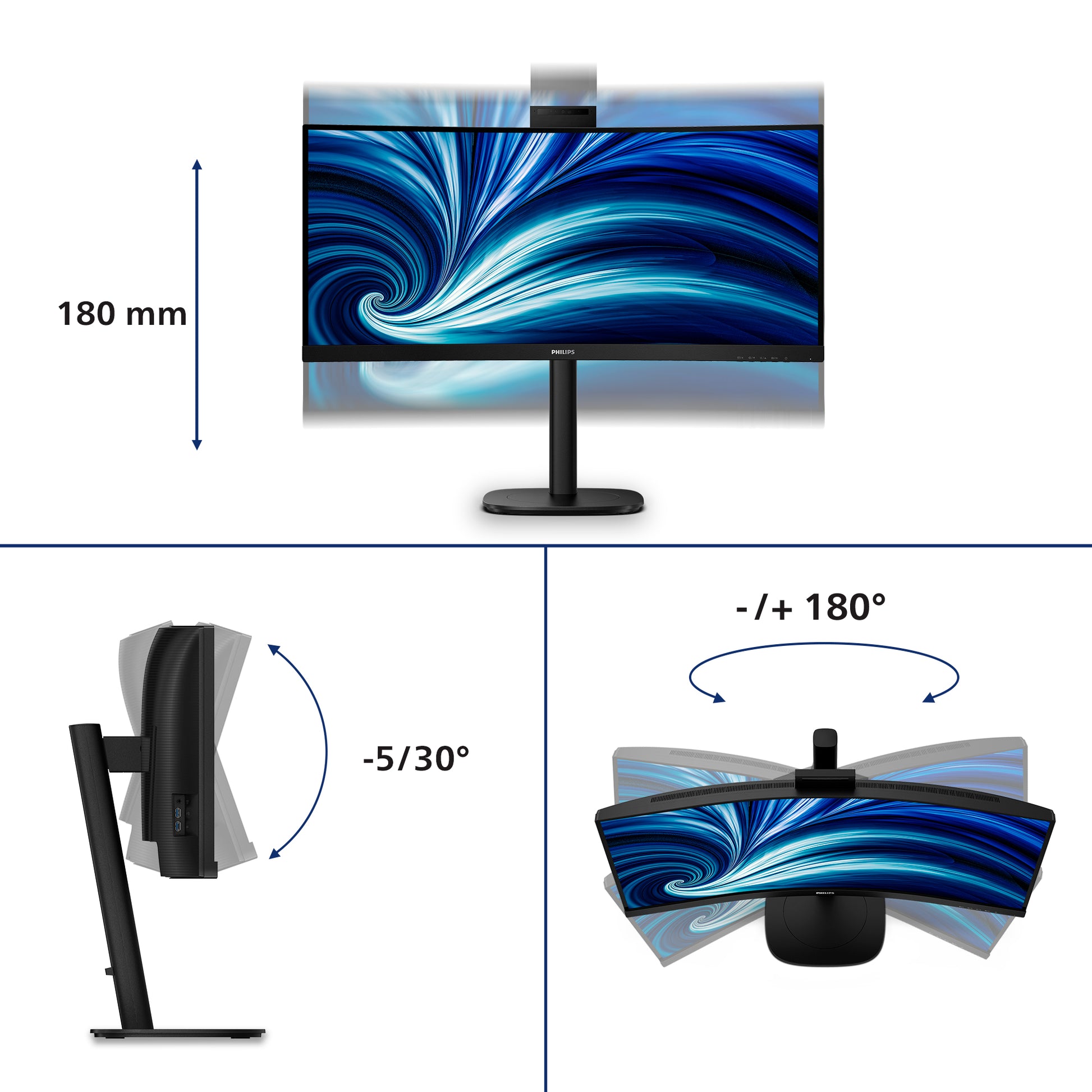 Philips 34B2U3600CH/00 – Monitor, 34" , Schwarz