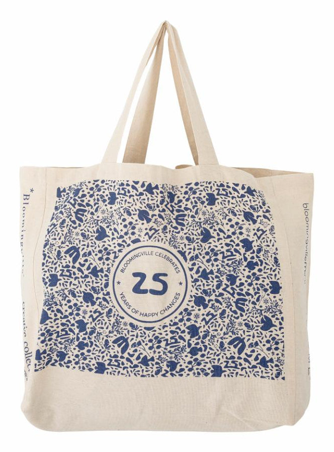 Bloomingville Baumwollstofftasche, gemustertes Motiv, 170×400×160 mm