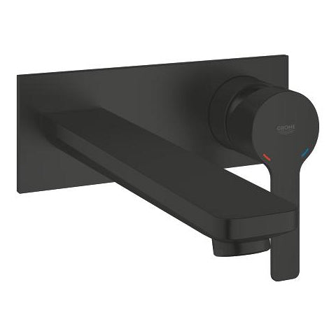 GROHE Lineare Waschtischarmatur – Anschlussmass 11 cm, Metall, Zweigriffarmatur, Bodenstehend, Schwarz