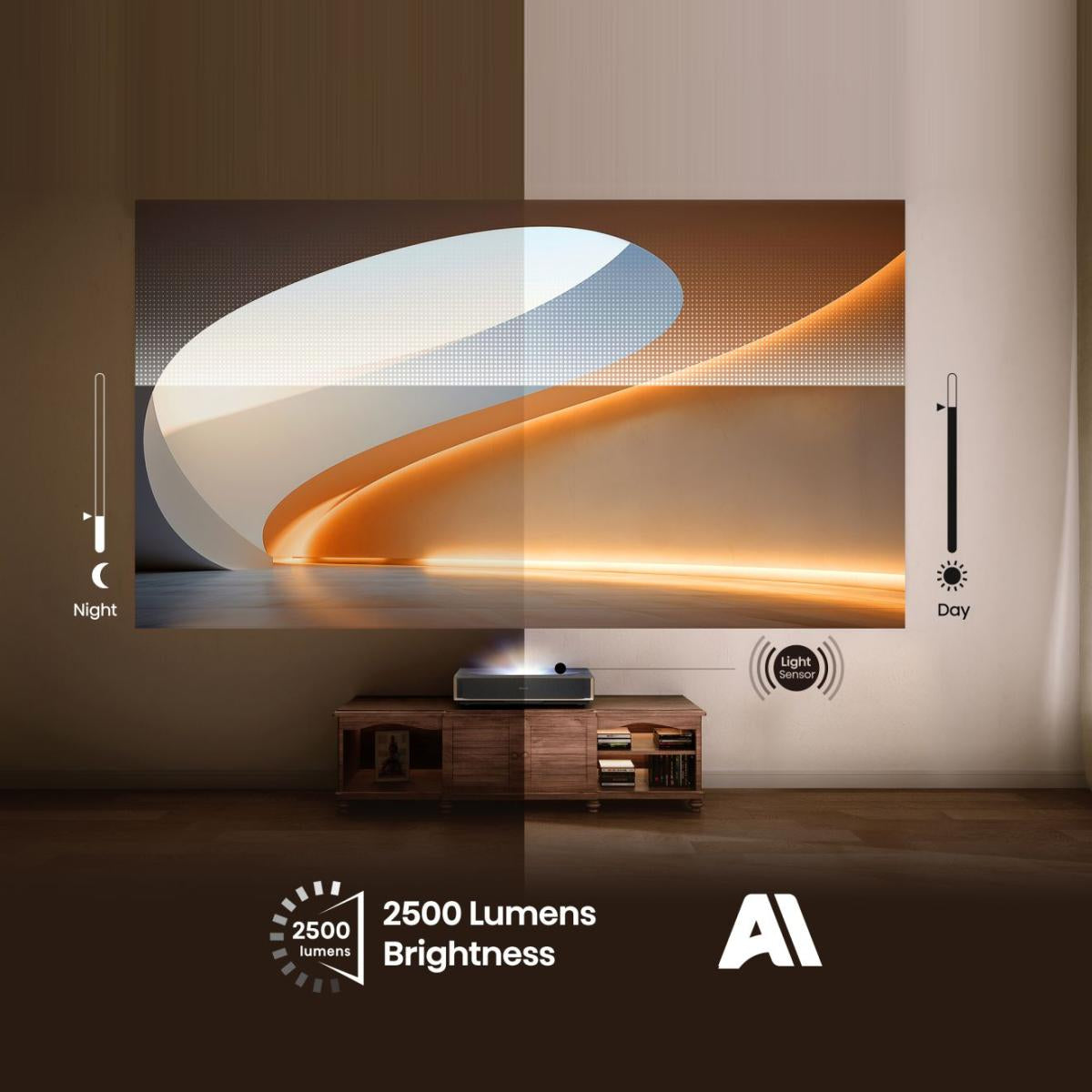Hisense PT1 – Ultra-Kurzwurf DLP Laser, 4K UHD, 2500 ANSI Lumen, Smart