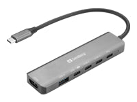 Sandberg 136-77 Multiport-Adapter – USB-C, 1× HDMI, 1× USB-A, 100 W PD