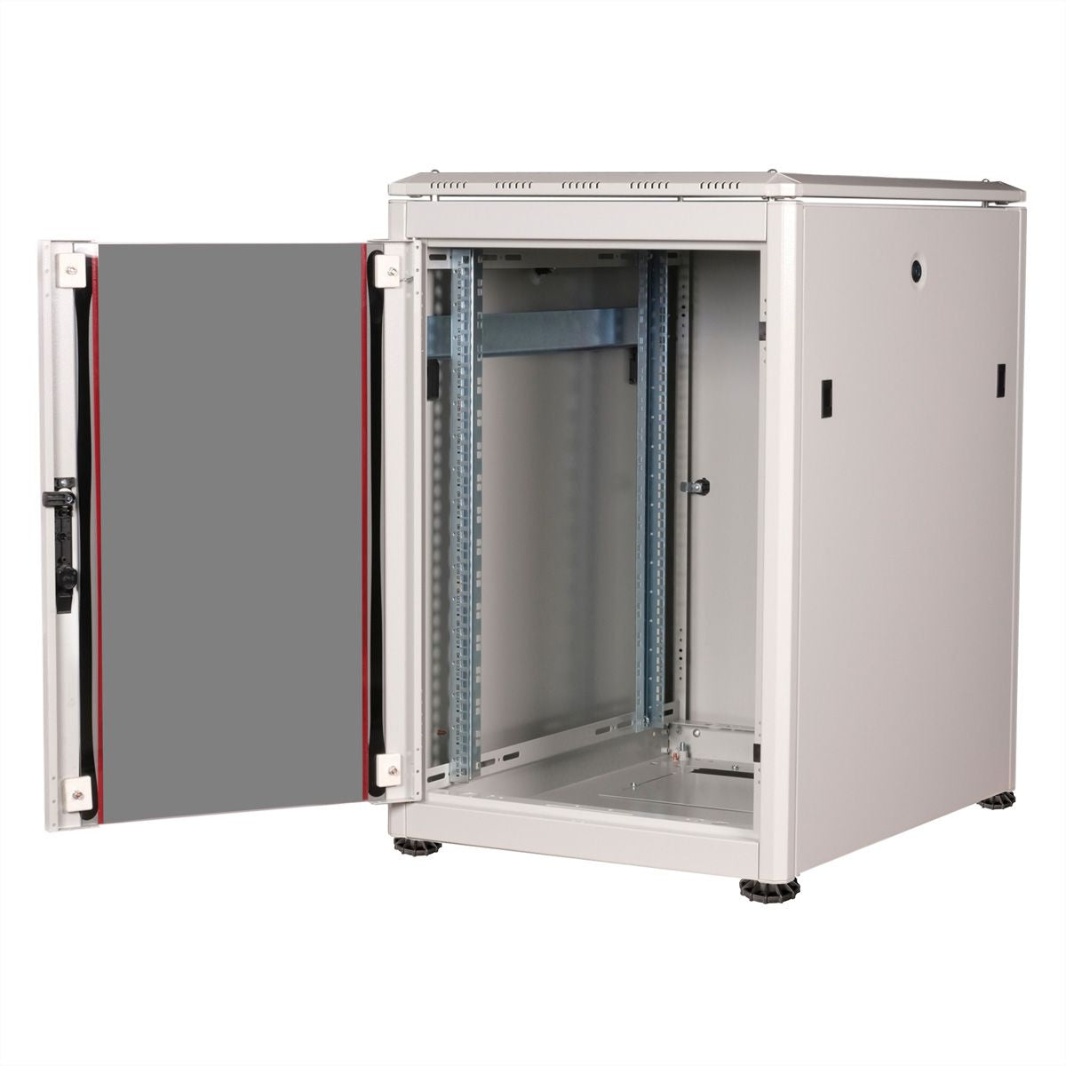 ROLINE Pro – 19" Netzwerkschrank 16U, IP20, abschliessbar, 600 × 800 × 898 mm, lichtgrau, Stahl