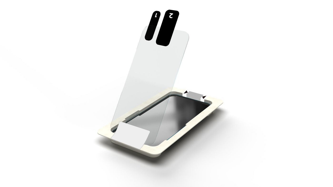 eSTUFF Displayschutz (Panzerglas), 9H – für iPhone 14 Pro – mit Applikator