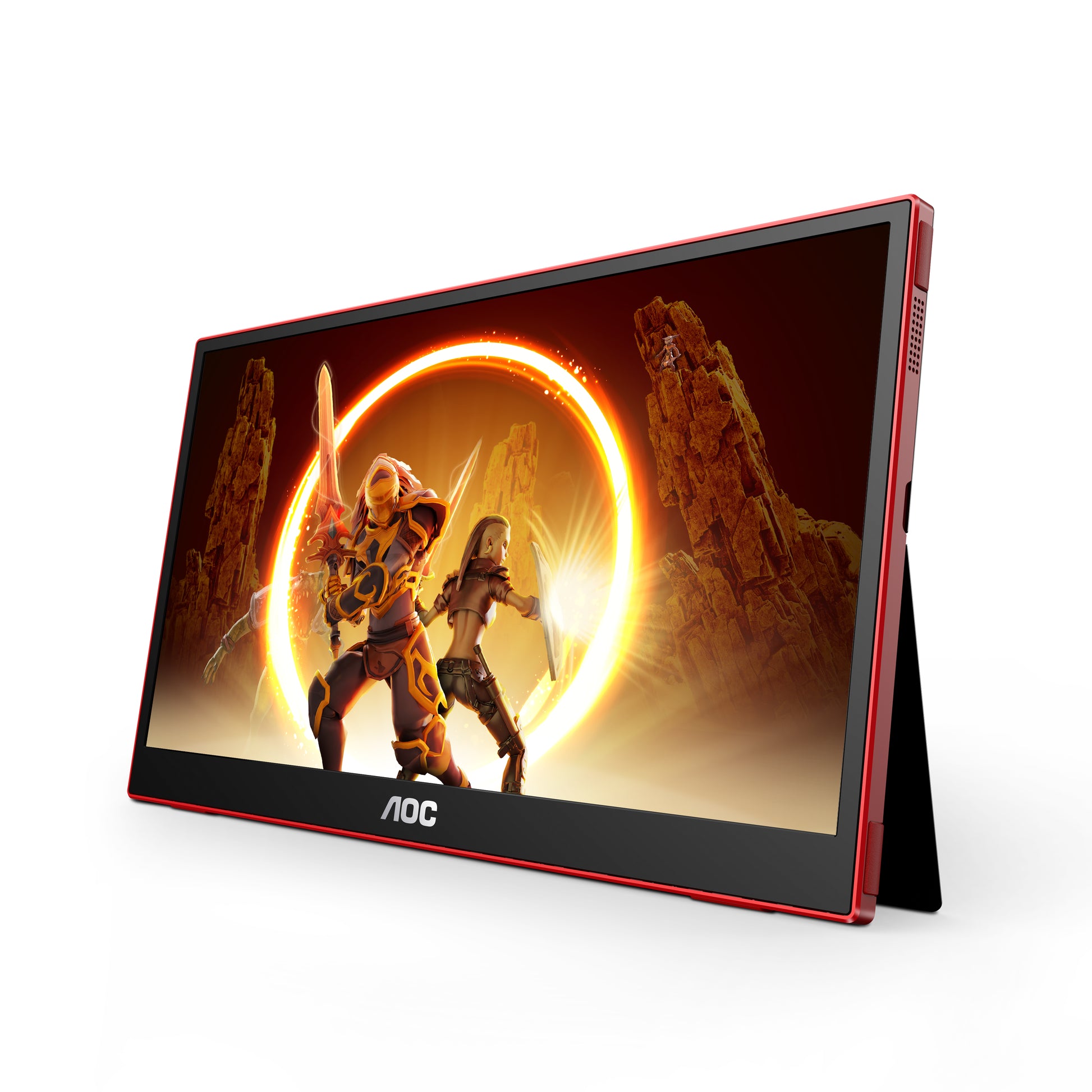 AOC 16G3 – Tragbarer Monitor, 15,6", IPS, 144 Hz, 250 cd/m², USB-C, FreeSync, VESA 50 × 50, Rot