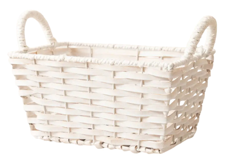 Esmée Aufbewahrungskorb – Holz – Weiss – 205 × 150 × 300 mm