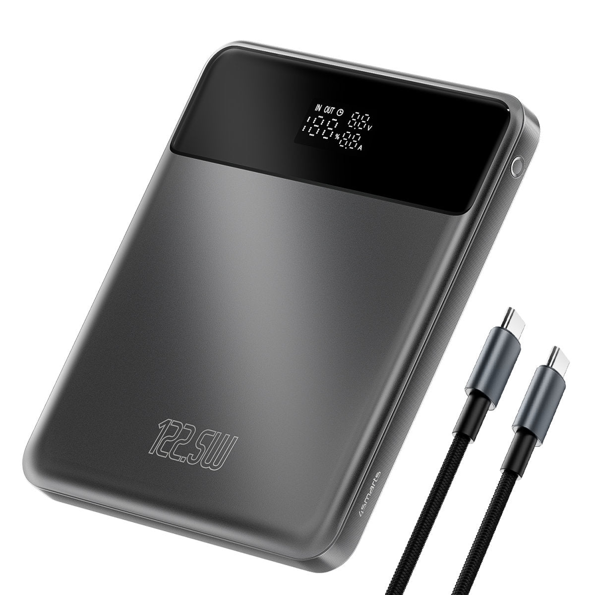 4smarts Powerbank Enterprise Slim – LED-Display, Grau