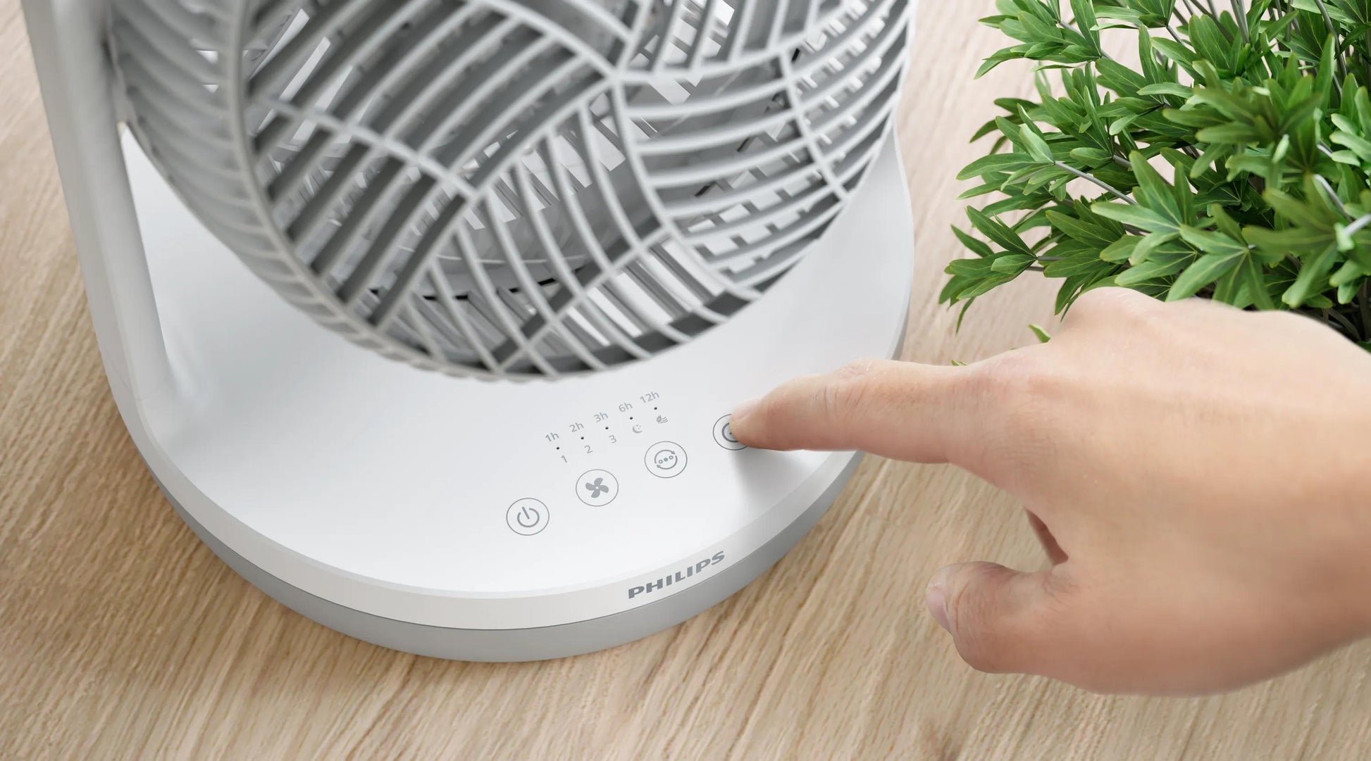 Philips Tischventilator CX2050/00 – 22 cm, 3 Stufen, oszillierend, Timer, 24 W, 40 dB(A), Grau