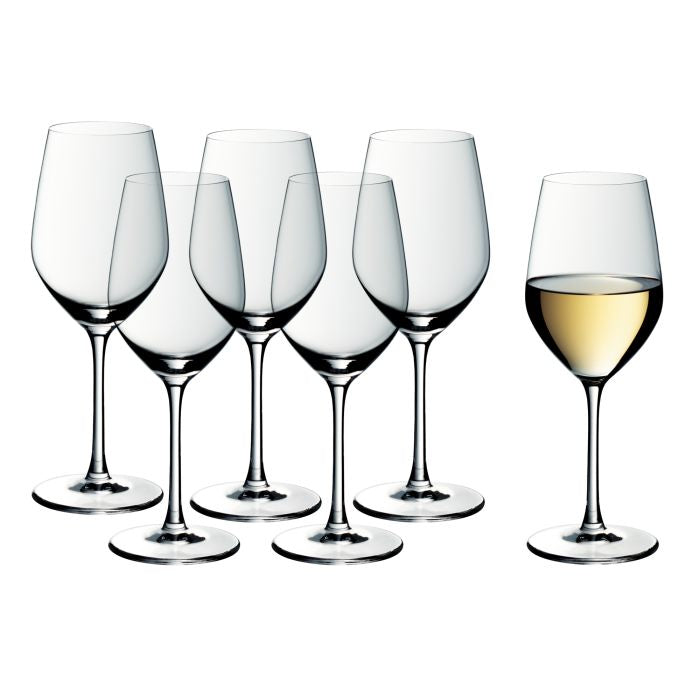 WMF EasyPlus Weissweingläser – 6er Set, 390 ml, Glas, Transparent, spülmaschinenfest