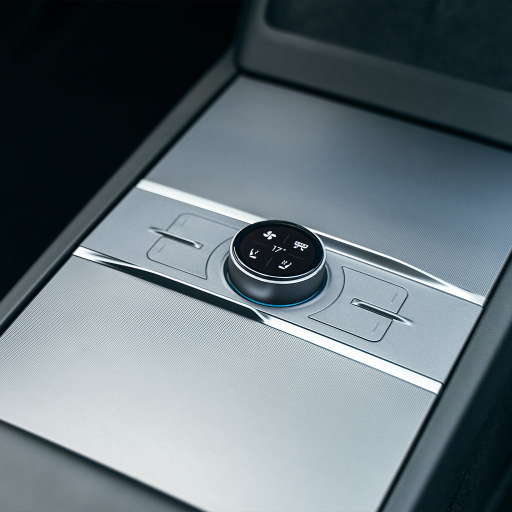Enhance Smarter Drehknopf Mittelkonsole – für Tesla Model Y Juniper 2025+ – 230×80×100 mm – schwarz/grau