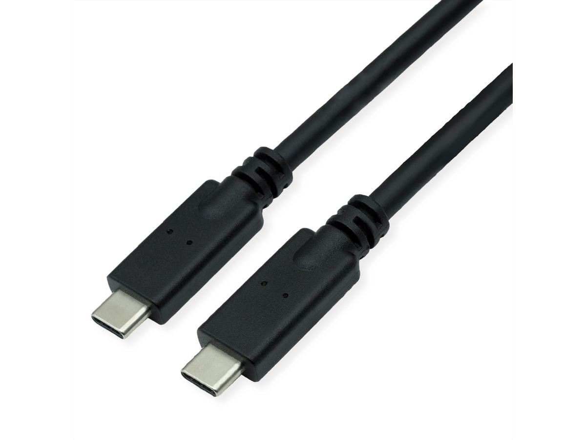 ROLINE USB-C auf USB-C Kabel – USB 3.2 Gen 2 (10 Gbit/s) – 7 m – PD 100 W – PVC – Schwarz