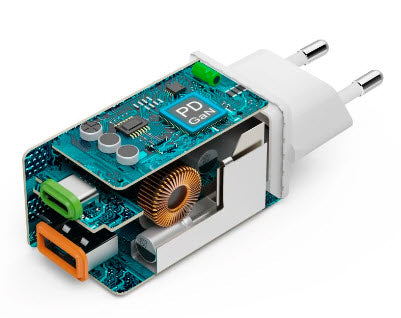 Hama 00201993 USB-Ladegerät 45 W – USB-C×1, USB-A×1 – PD, QC 3.0 – GaN, EU-Stecker (Typ C), Weiss