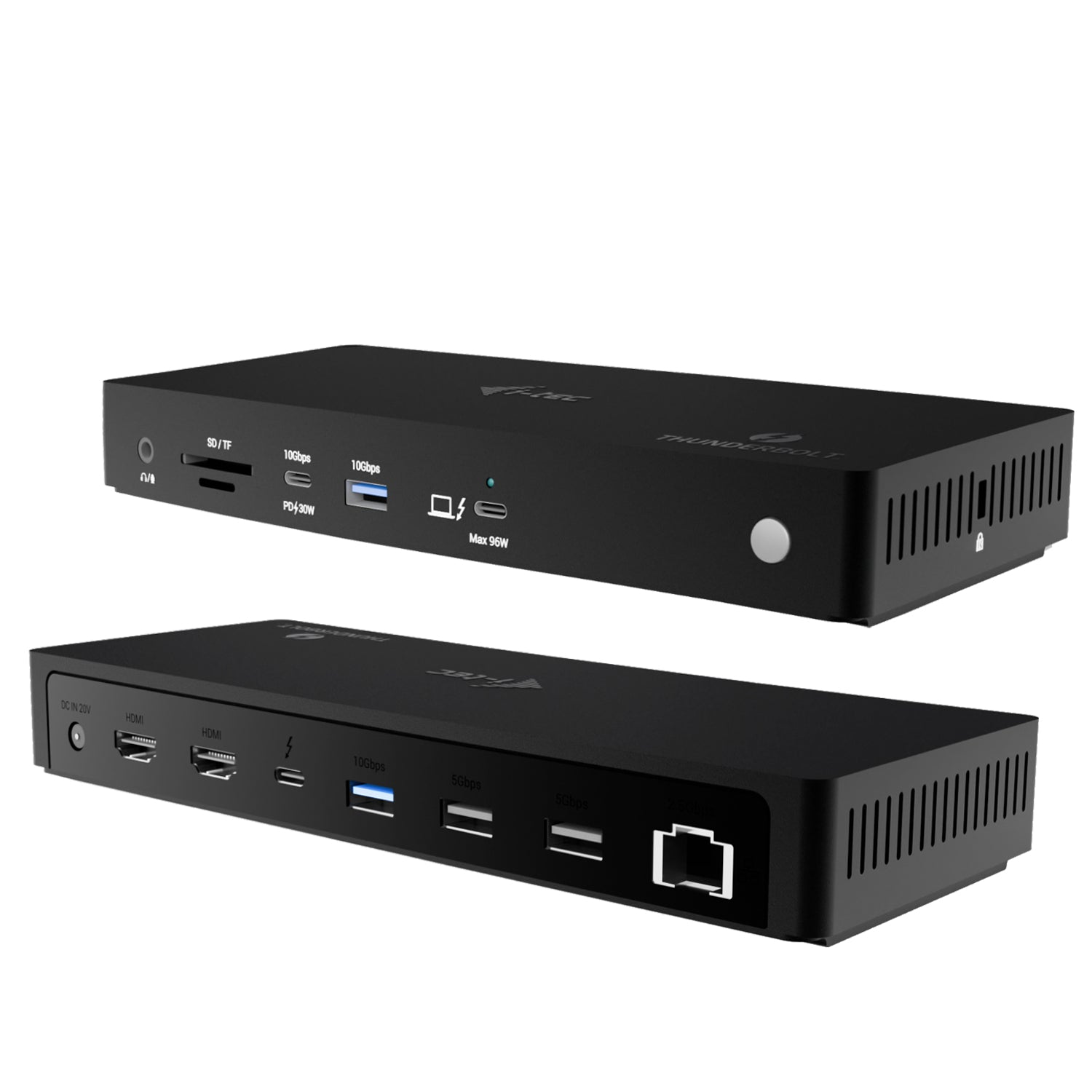i-tec Dockingstation – Thunderbolt 4, 2× HDMI, 4× USB-A, 1× USB-C, 96 W PD, 2,5GbE, 3,5 mm Audio