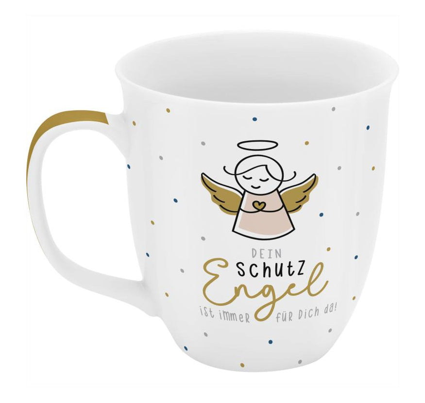 Sheepworld Tasse Engel – 400 ml, Ø 9,0 cm, H 10,0 cm, Porzellan, Weiss/Gold