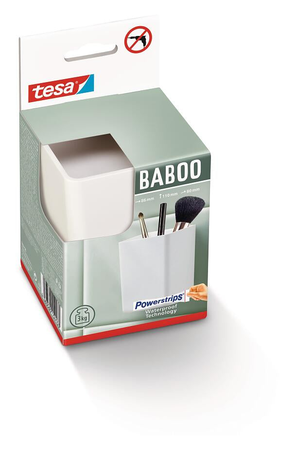 TESA Aufbewahrungsbox BABOO – 8,6×8×11 cm, Kunststoff, Weiss