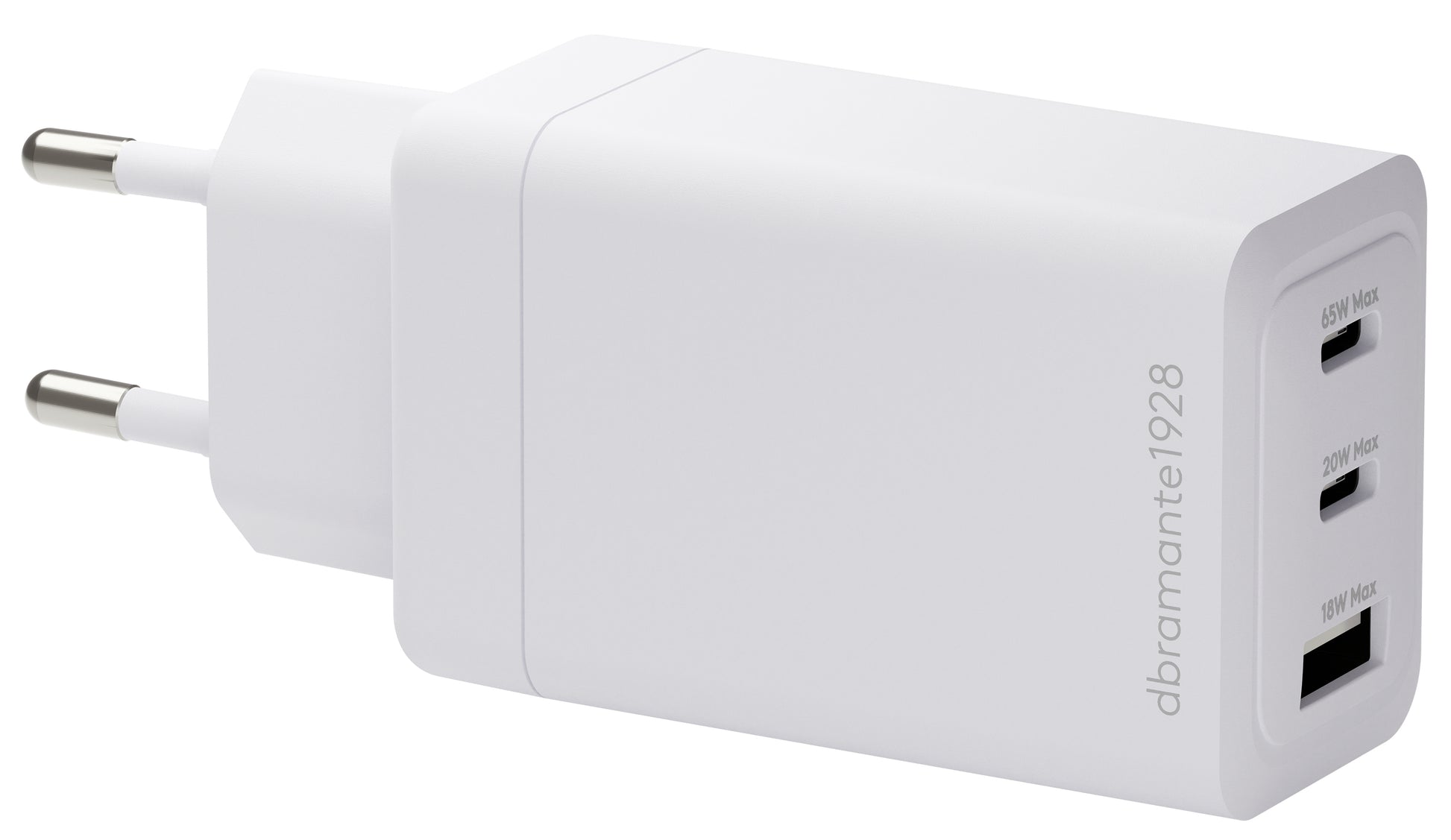 dbramante1928 USB-Ladegerät 65 W – USB-C×2, USB-A×1 – PD – für Laptop, Smartphone