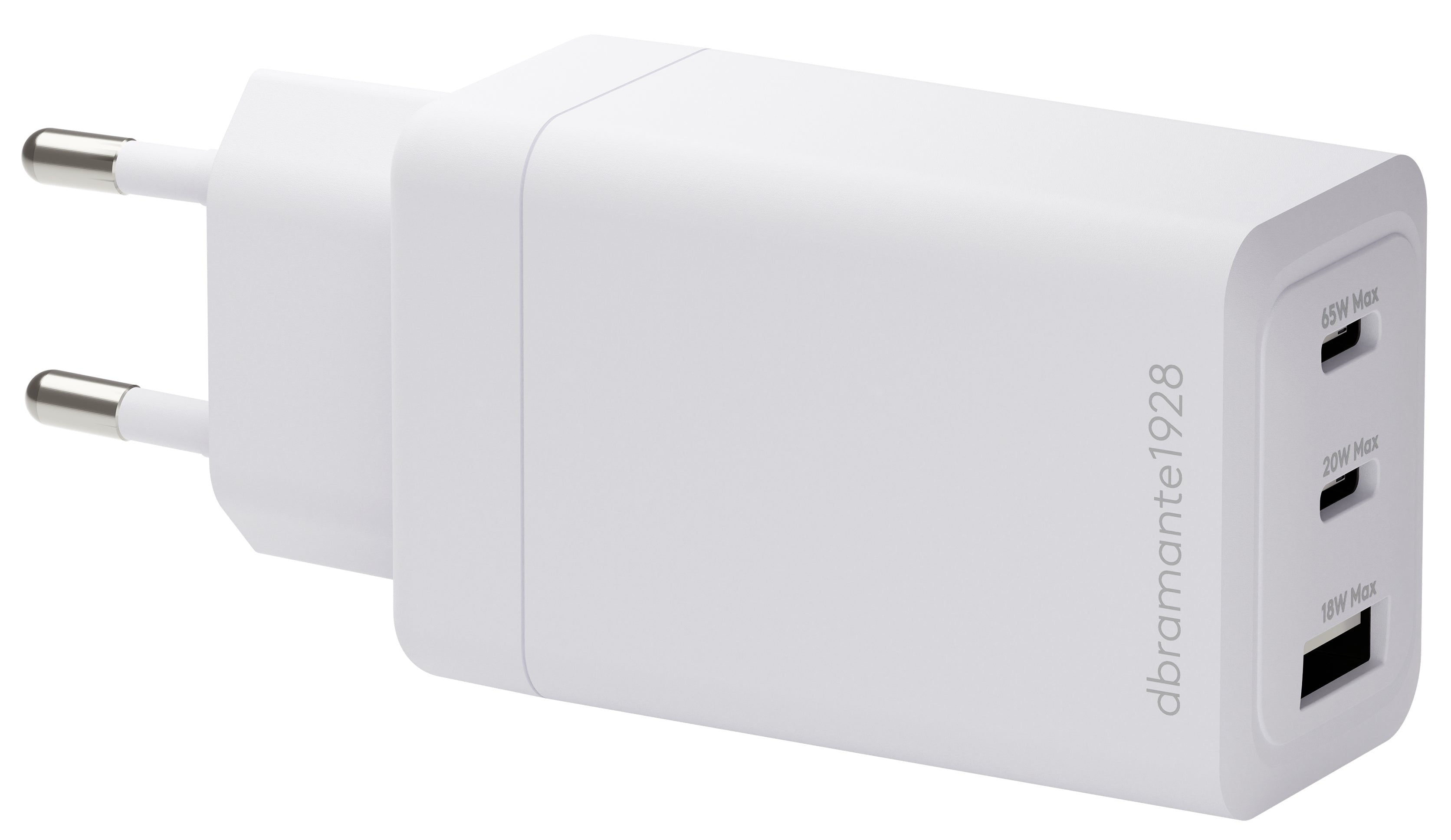 dbramante1928 USB-Ladegerät 65 W – USB-C×2, USB-A×1 – PD – für Laptop, Smartphone