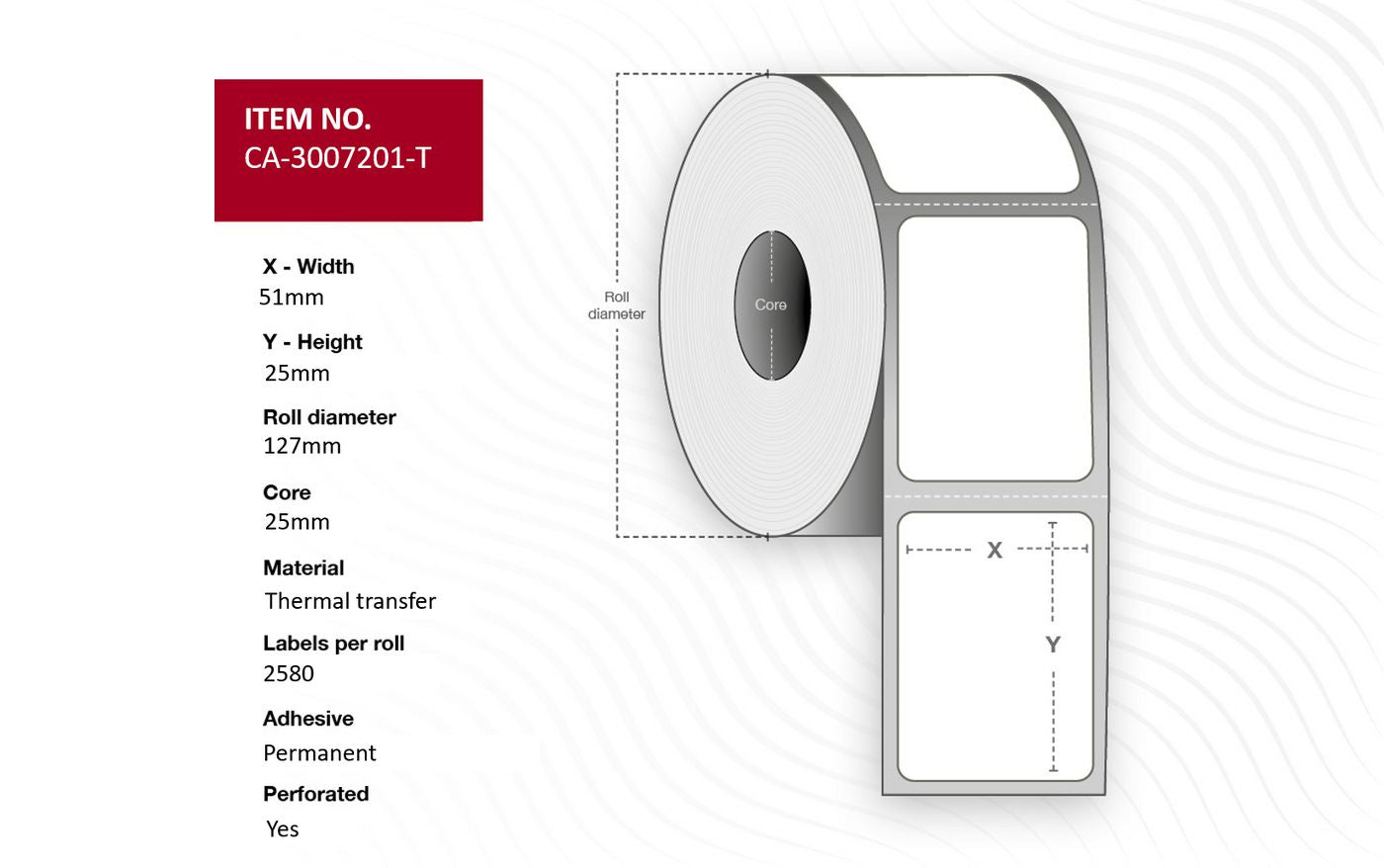 Capture Selbstklebende Etiketten – 51 × 25 mm, permanent, perforiert