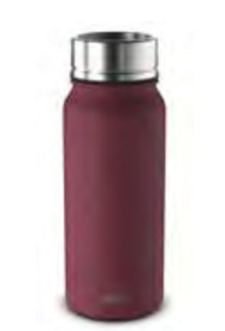 Alfi PURE Isolierflasche 500 ml – doppelwandig 9 h heiss/18 h kalt, Edelstahl, Dunkelrot