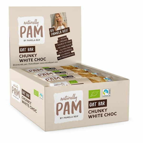 Naturally Pam Bio Hafer Riegel – Weisse Schokolade, Bio, Vegan – 12 × 40 g