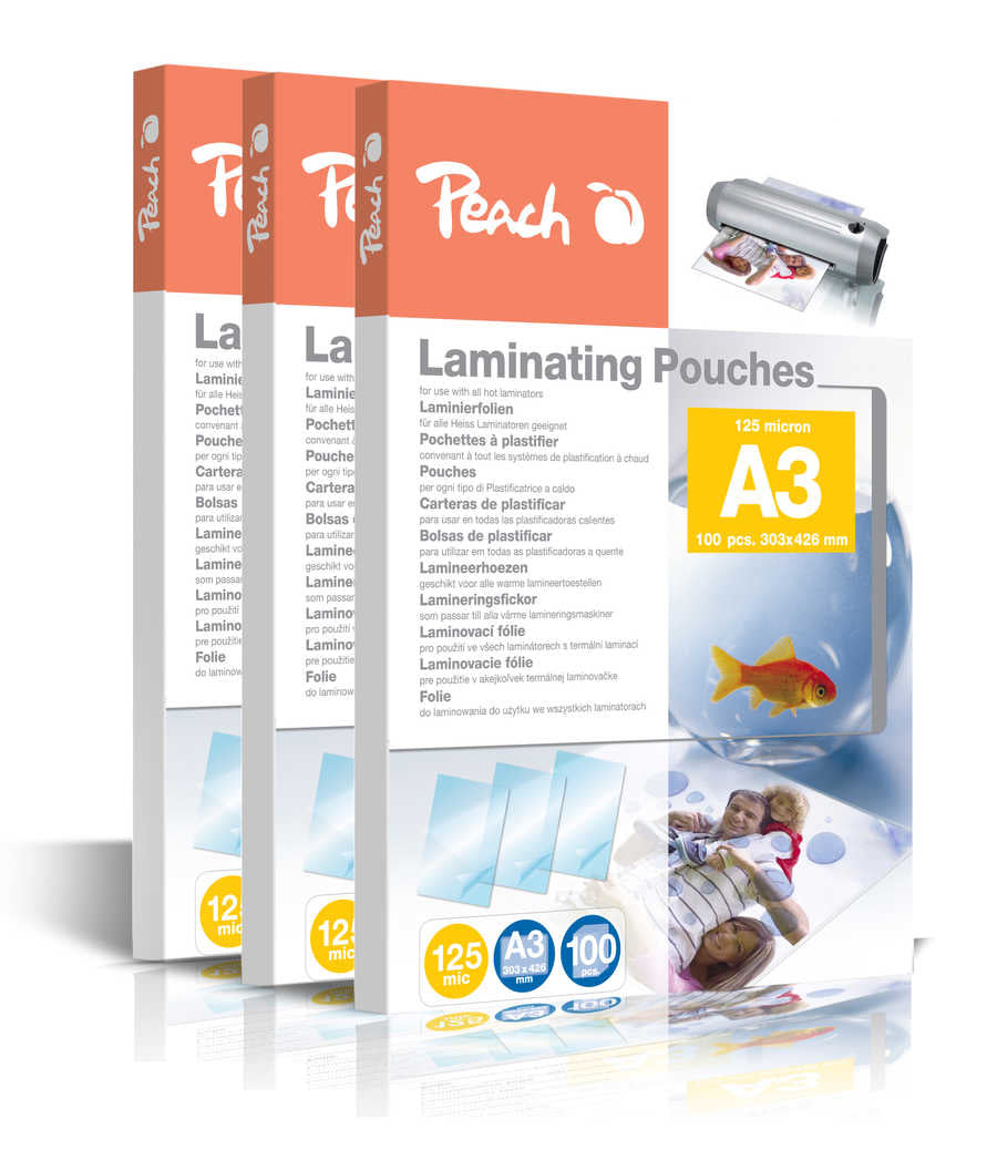 Peach Laminierfolien A3, glänzend – 125 µm, 300 Stk.